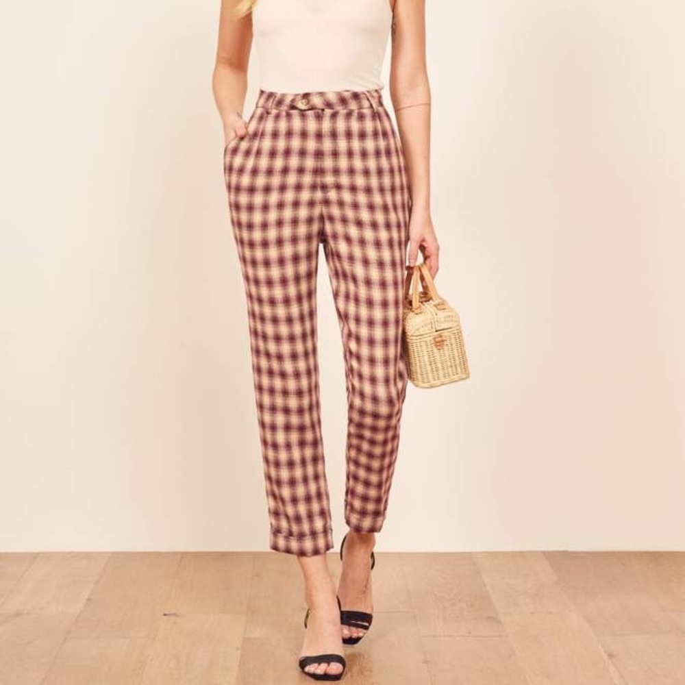 The Reformation plaid Heath pant Size 6